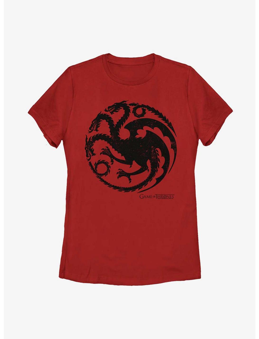 Plus Size Game Of Thrones Targaryen Dragon Emblem Womens T-Shirt, RED, hi-res