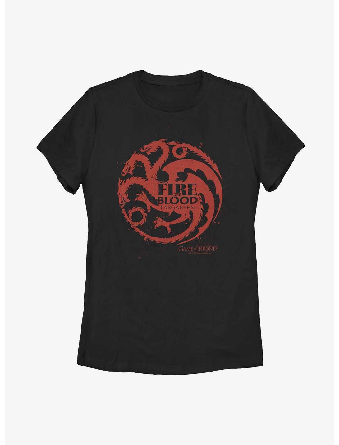 Game Of Thrones House Targaryen Fire & Blood Womens T-Shirt, BLACK, hi-res