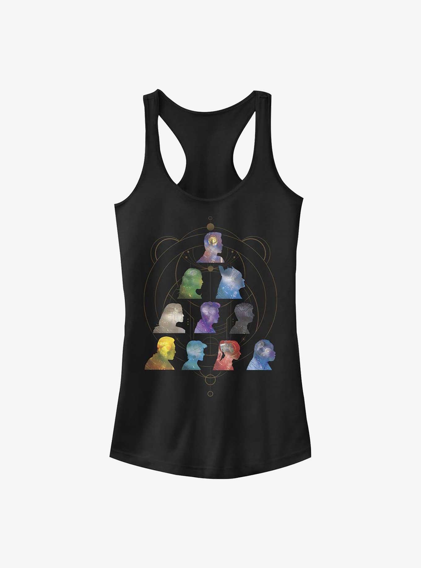 Marvel Eternals Silhouette Galaxy Heads Girls Tank, BLACK, hi-res