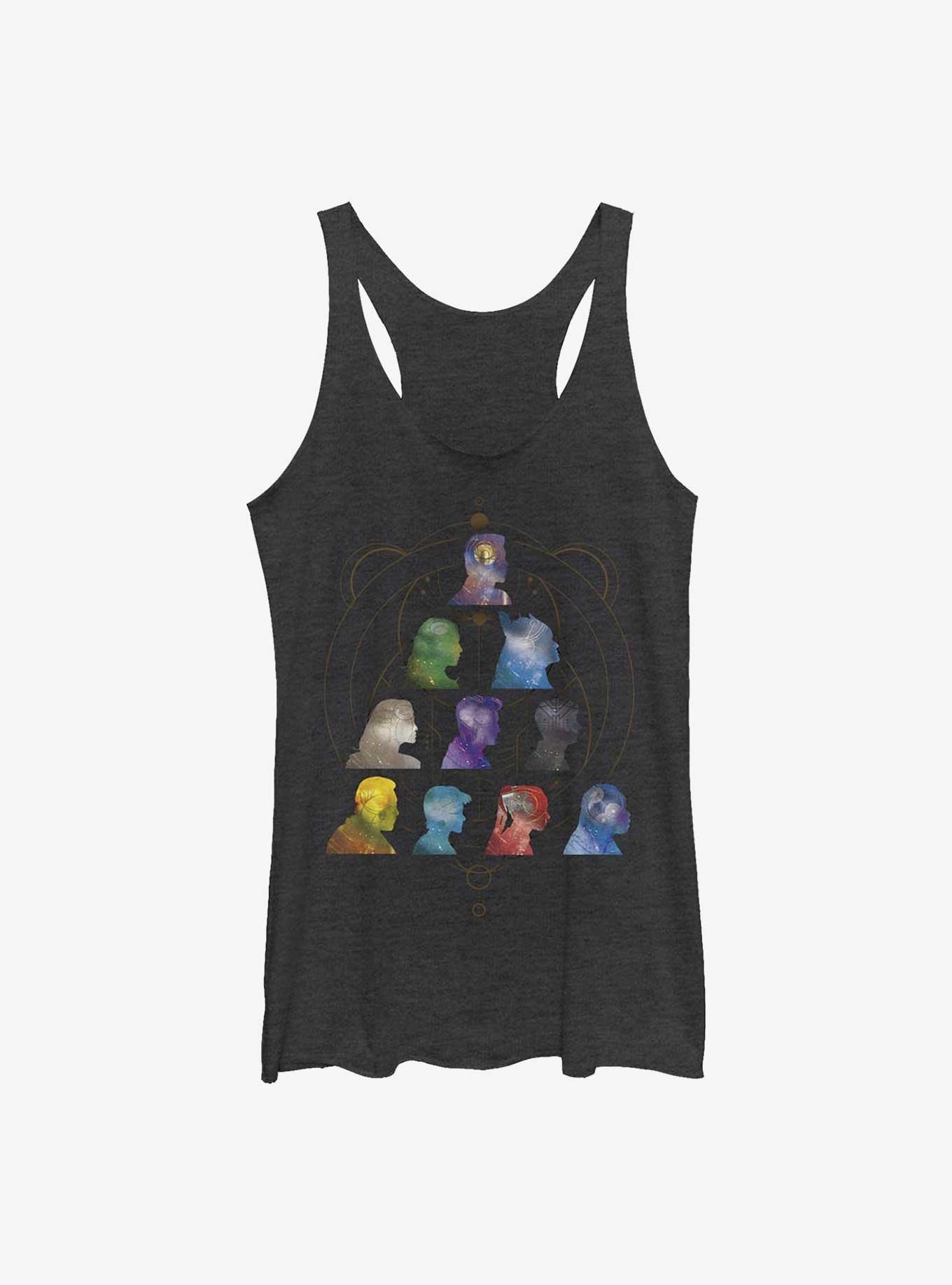 Marvel Eternals Silhouette Galaxy Heads Girls Tank, BLK HTR, hi-res