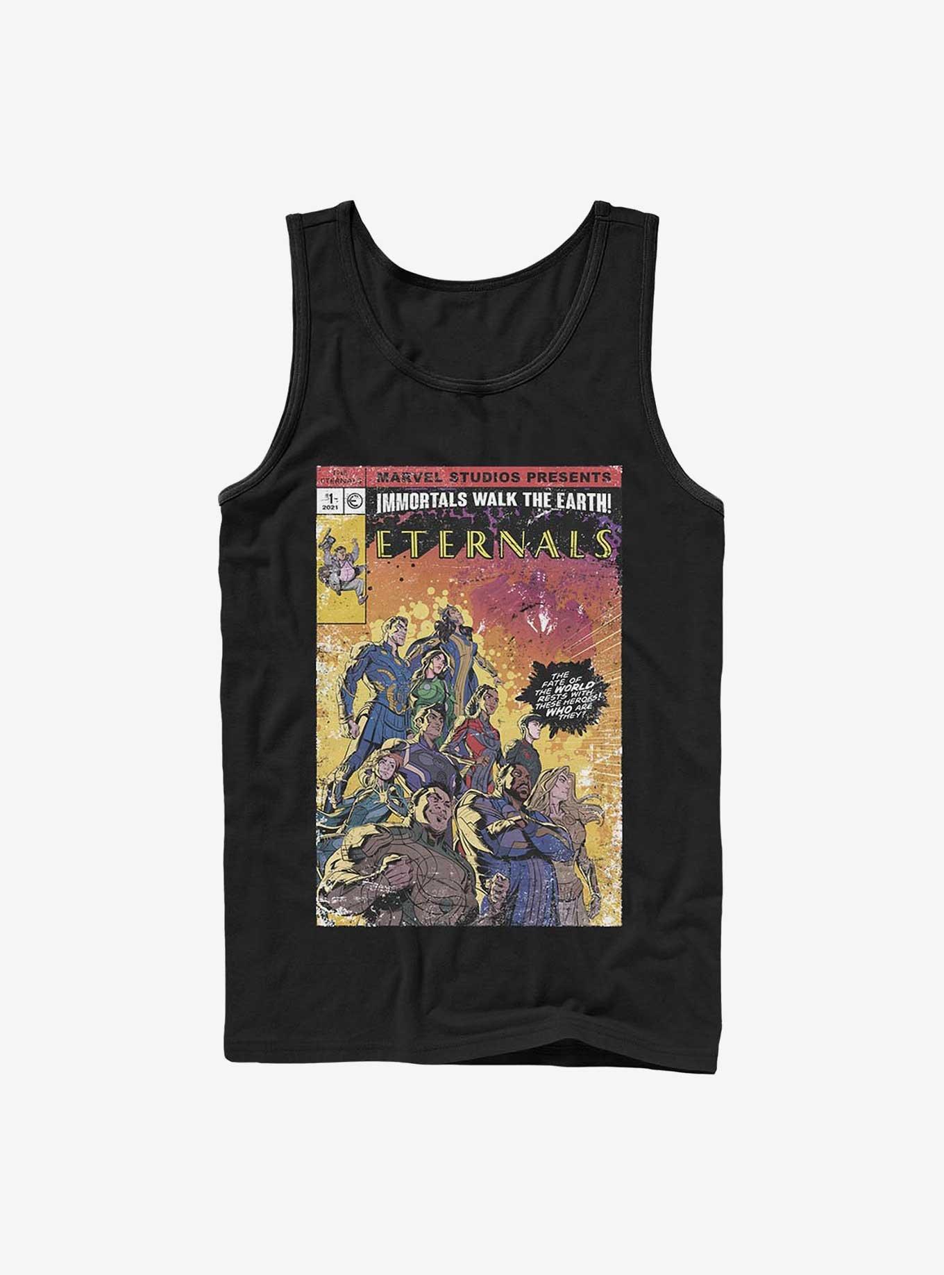 Marvel Eternals Vintage Style Comic Cover Tank, BLACK, hi-res