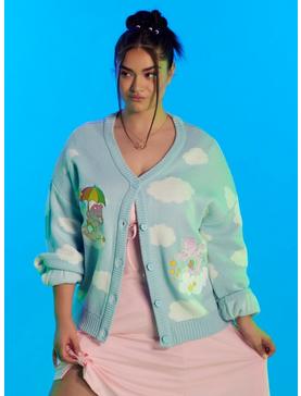 Care Bears Cloud Chunky Knit Skimmer Girls Cardigan Plus Size, , hi-res