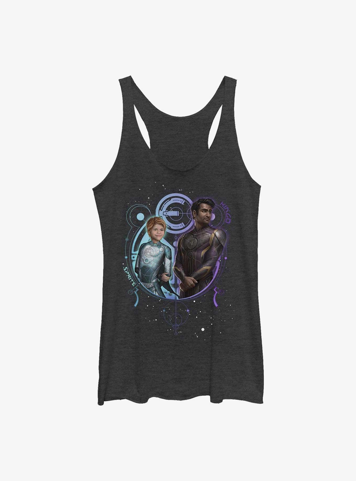 Marvel Eternals Sprite And Kingo Duo Girls Tank, BLK HTR, hi-res