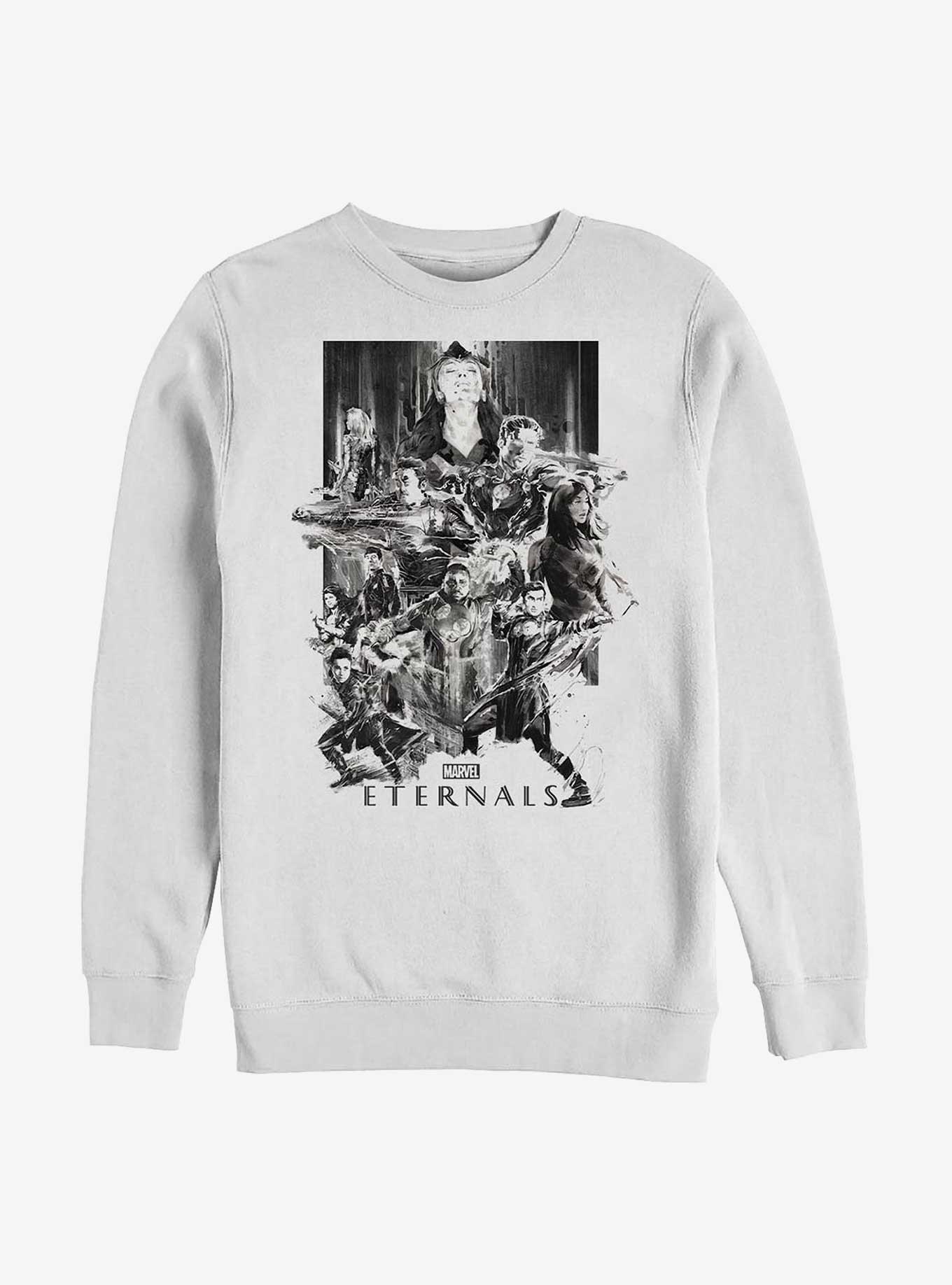 Marvel Eternals Paint Splattered Crew Sweatshirt, WHITE, hi-res