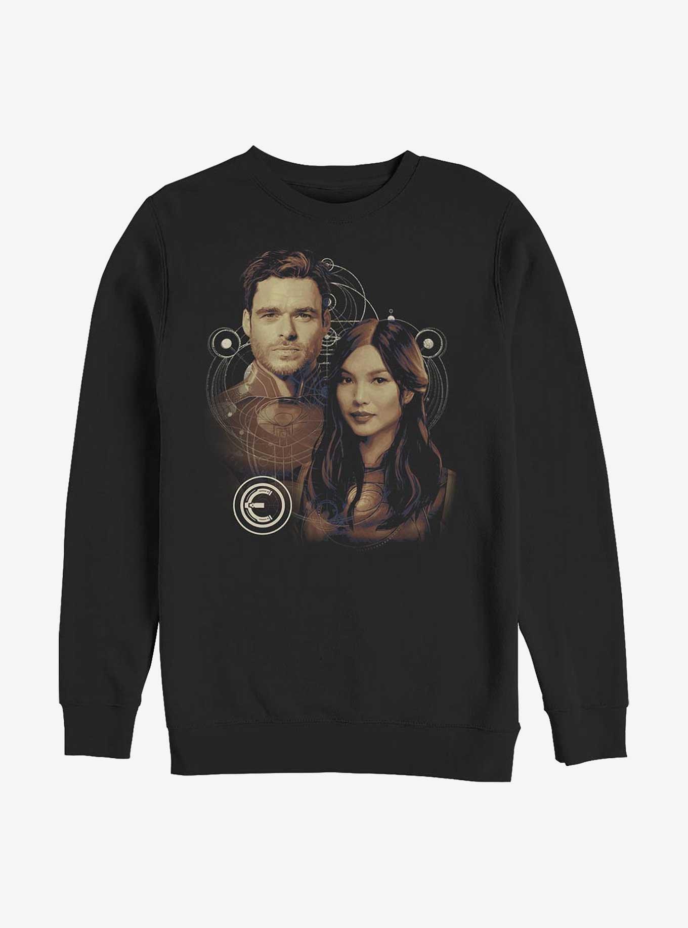 Marvel Eternals Sersi And Ikaris Crew Sweatshirt, BLACK, hi-res