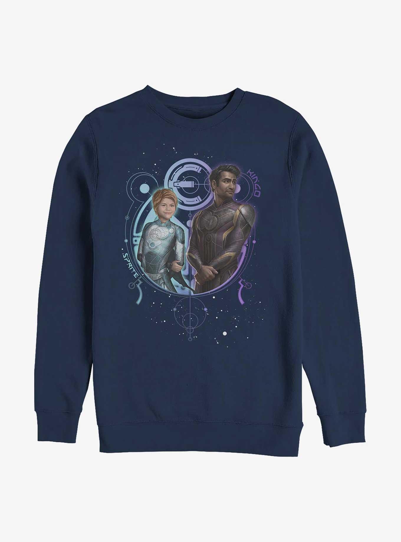 Marvel Eternals Sprite And Kingo Duo Crew Sweatshirt, NAVY, hi-res