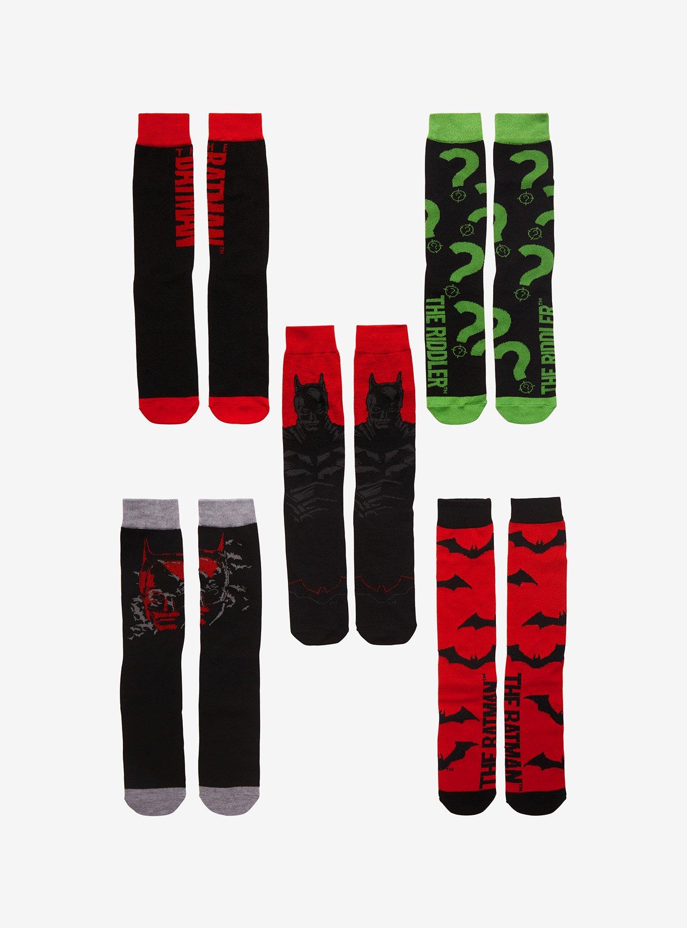 DC Comics The Batman Icons Crew Socks 5 Pair, , hi-res