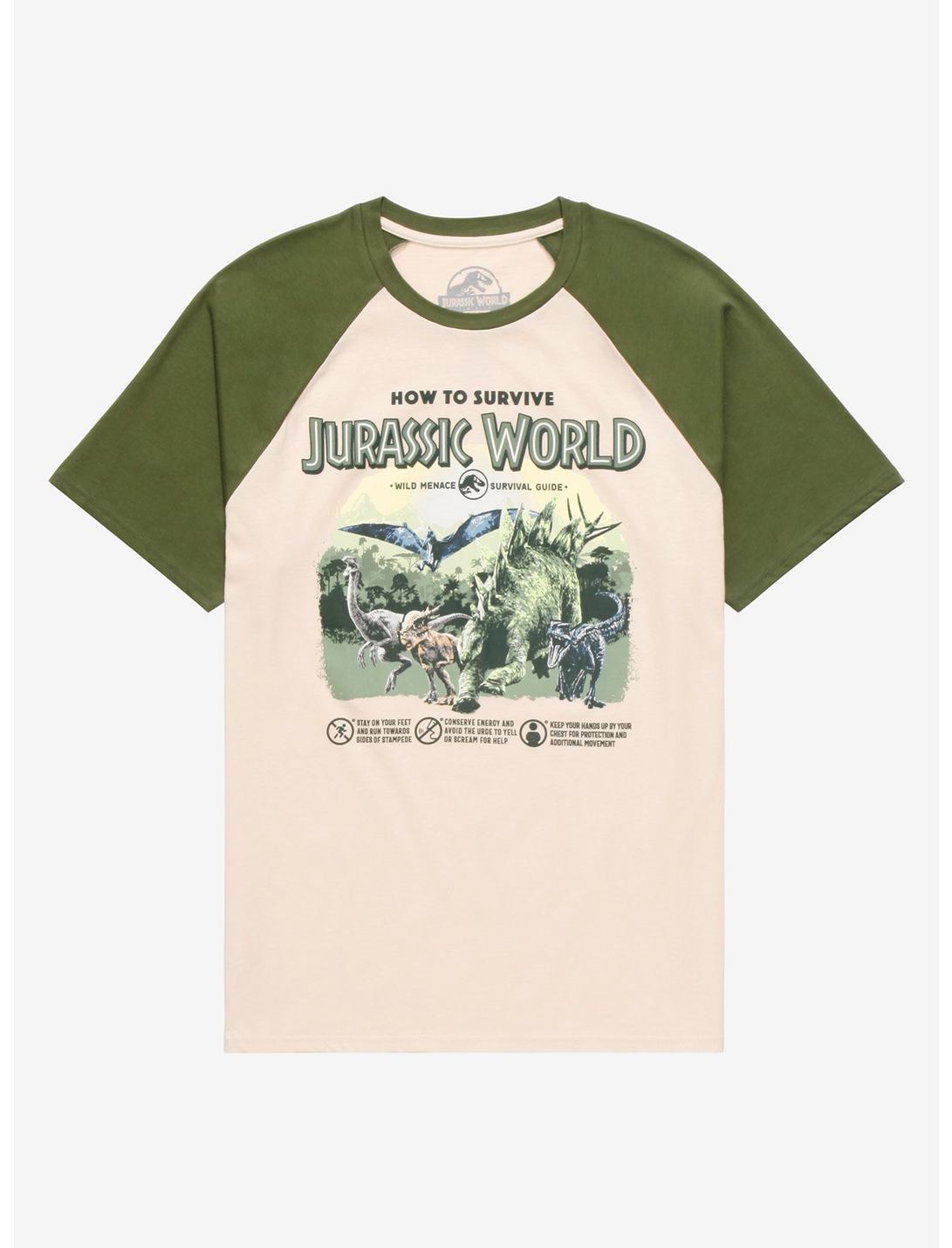 Jurassic World How to Survive Jurassic World Raglan T-Shirt - BoxLunch Exclusive, , hi-res