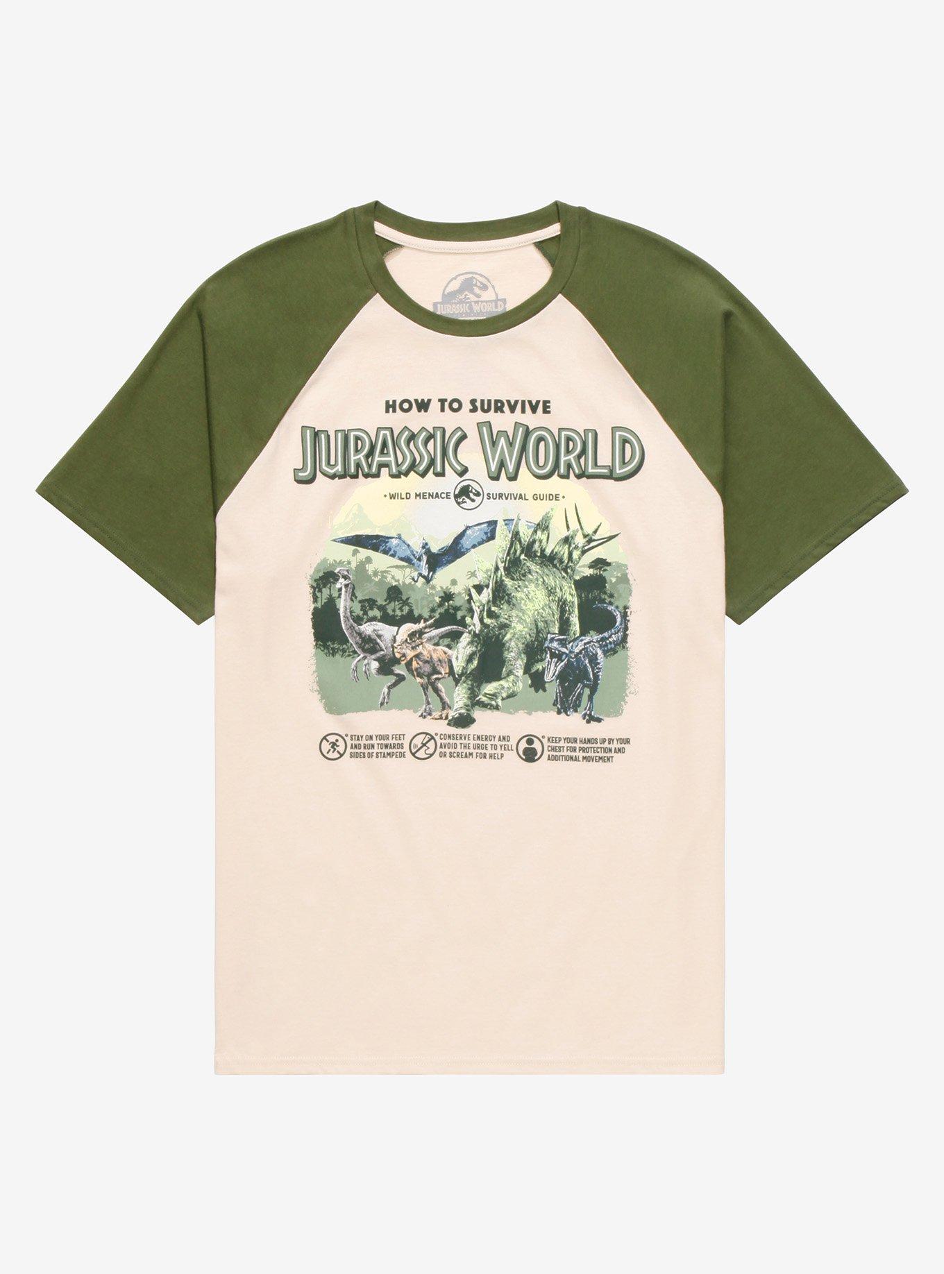 Jurassic World How to Survive Jurassic World Raglan T-Shirt - BoxLunch ...