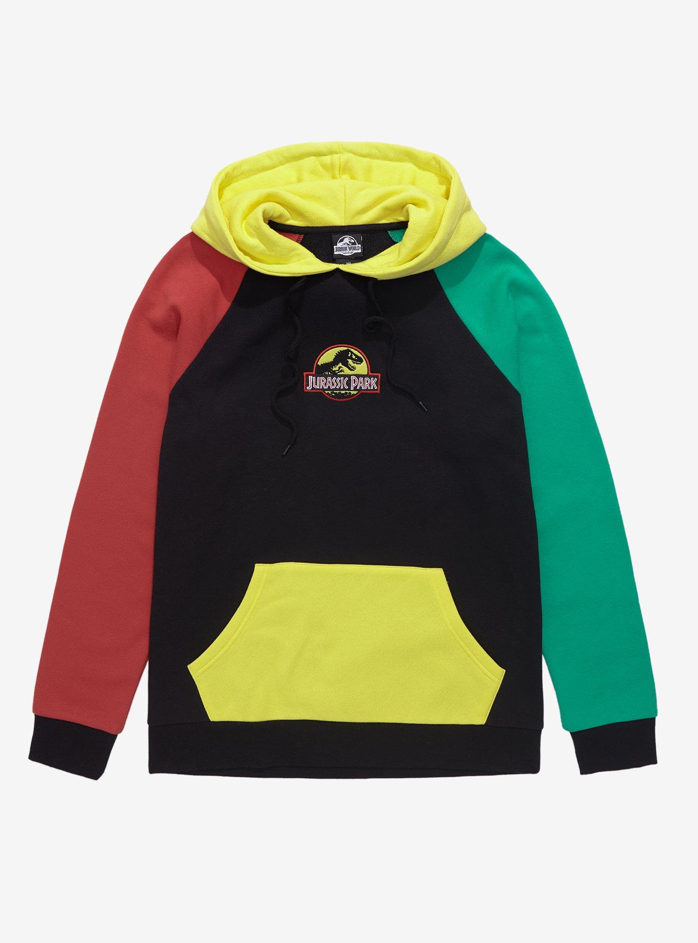 Jurassic Park Logo Color Block Hoodie - BoxLunch Exclusive, , hi-res
