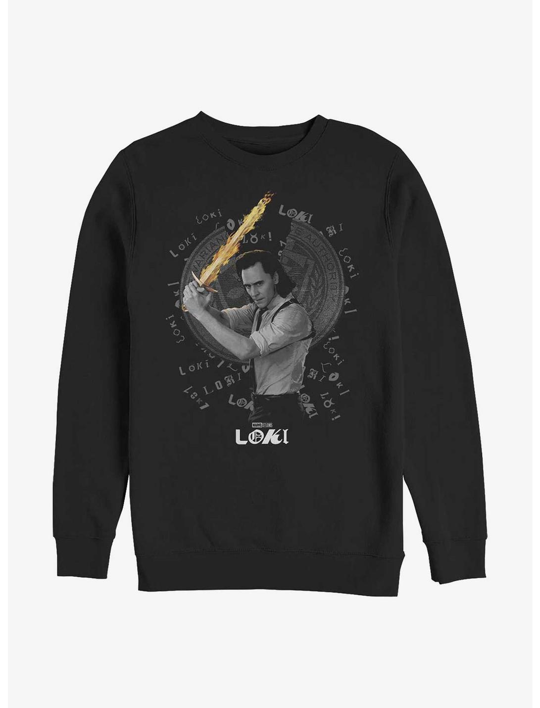 Marvel Loki Wielding Laevateinn Sword Sweatshirt, BLACK, hi-res