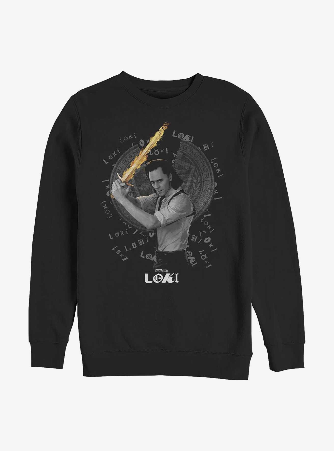 Marvel Loki Wielding Laevateinn Sword Sweatshirt, BLACK, hi-res