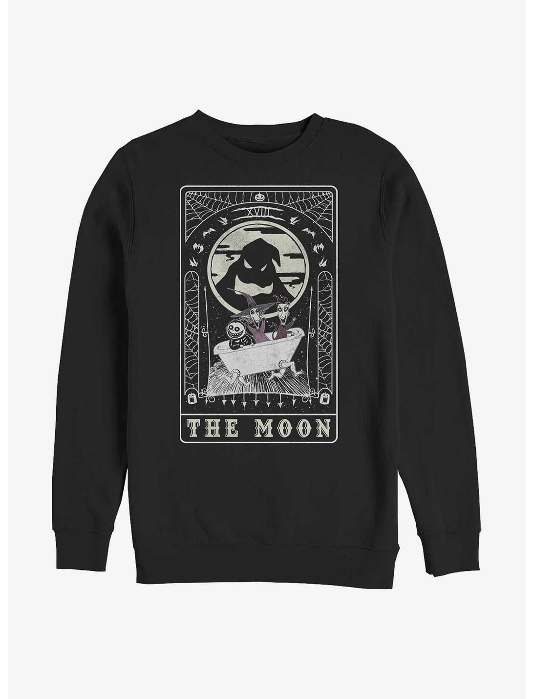 Disney The Nightmare Before Christmas Tarot Card The Moon Sweatshirt, BLACK, hi-res