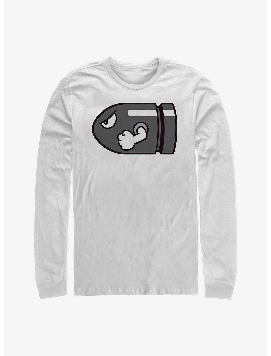 Nintendo Bullet Bill Long-Sleeve T-Shirt, WHITE, hi-res