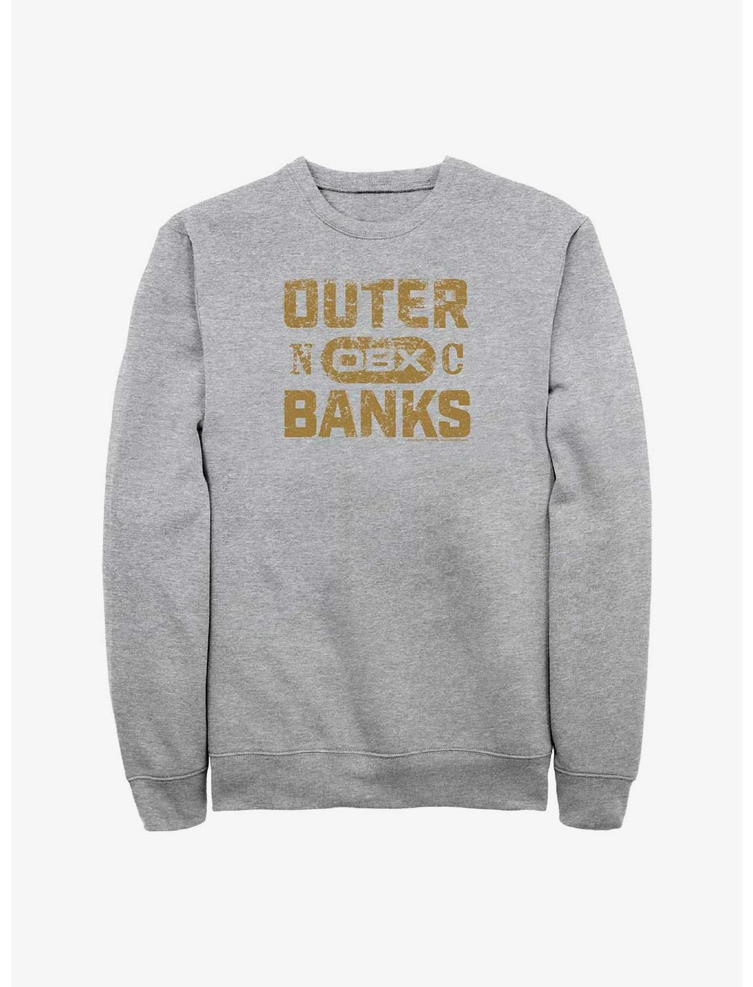 Outer Banks Distressed Type Sweatshirt, ATH HTR, hi-res