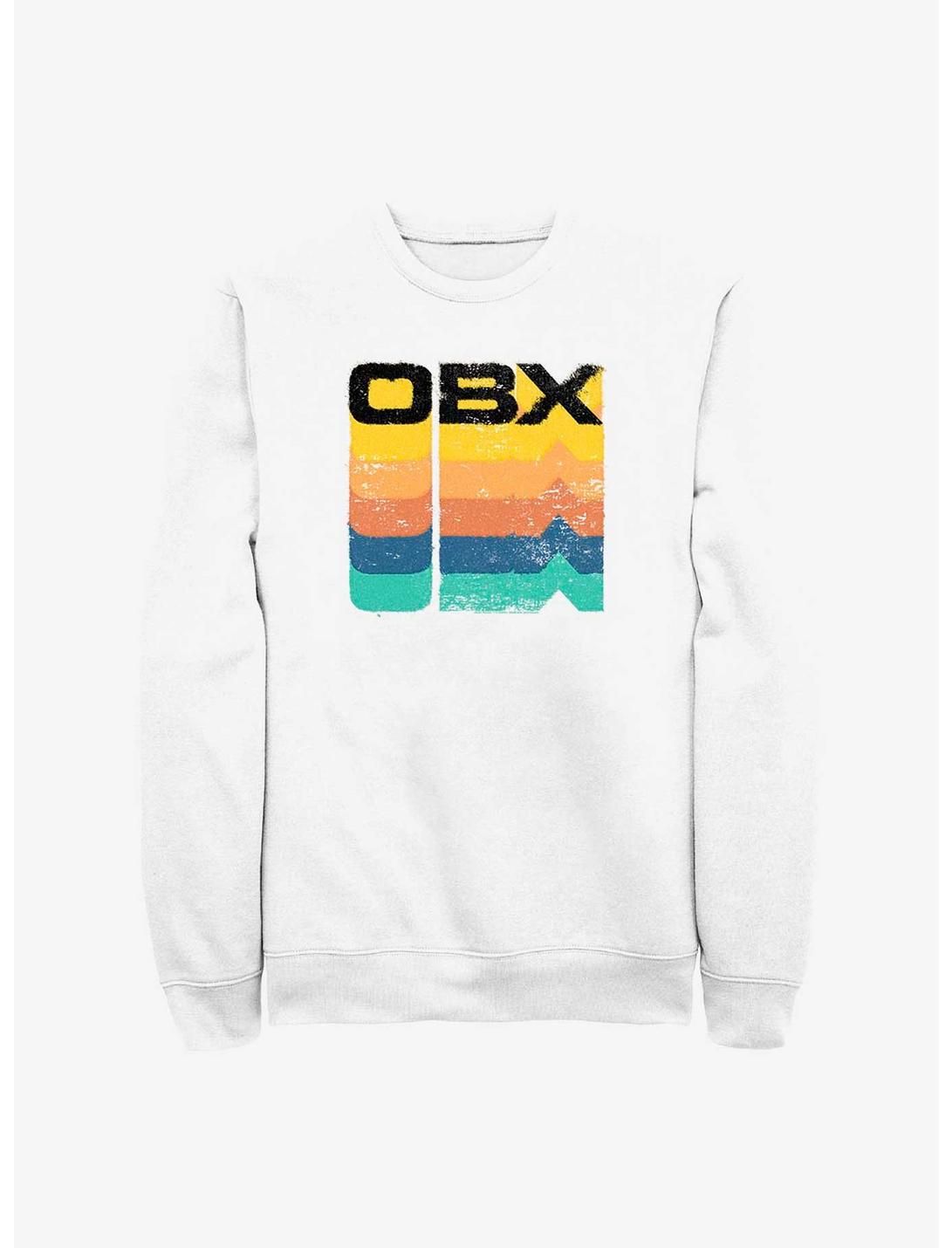 Outer Banks OBX Rainbow Stack Sweatshirt, WHITE, hi-res