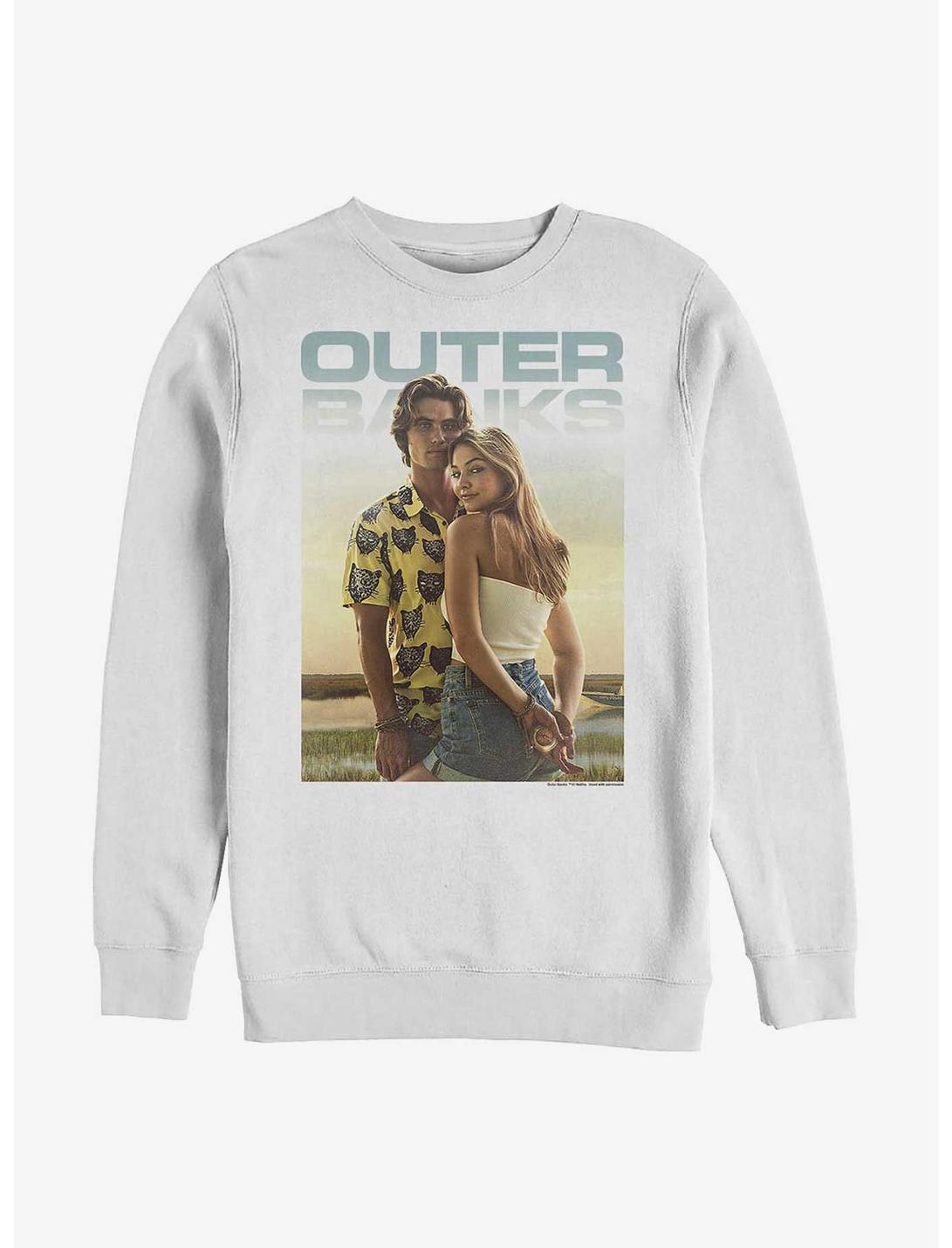 Outer Banks John & Sarah Poster Couple Sweatshirt, WHITE, hi-res