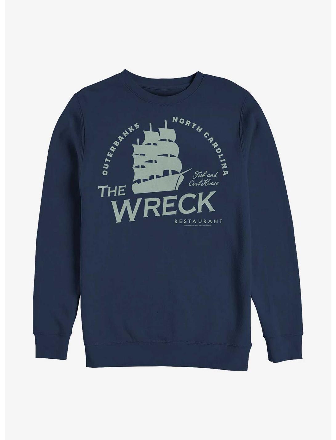 Outer Banks The Wreck Restaurant Sweatshirt, NAVY, hi-res