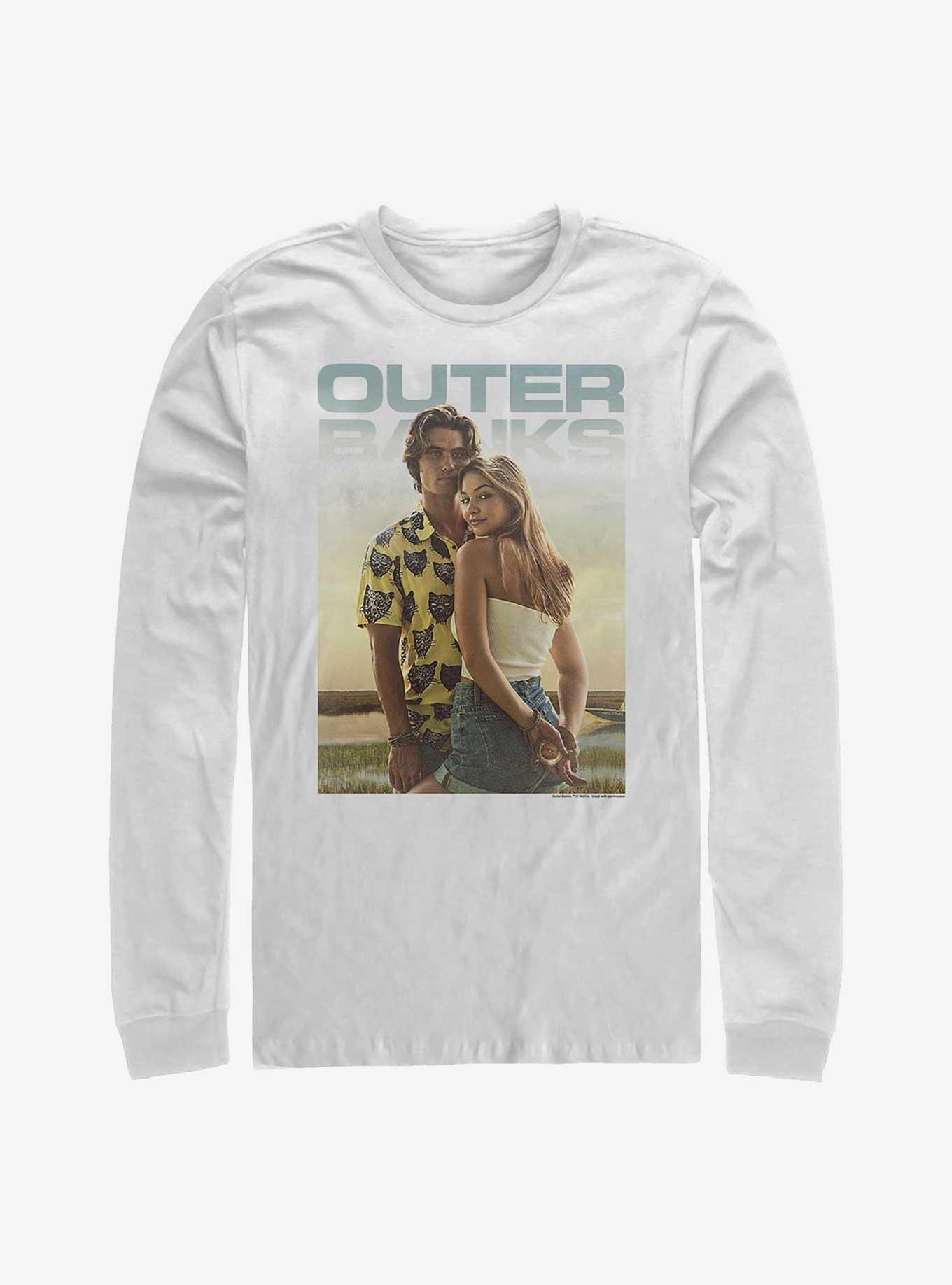 Outer Banks John & Sarah Poster Couple Long-Sleeve T-Shirt, WHITE, hi-res