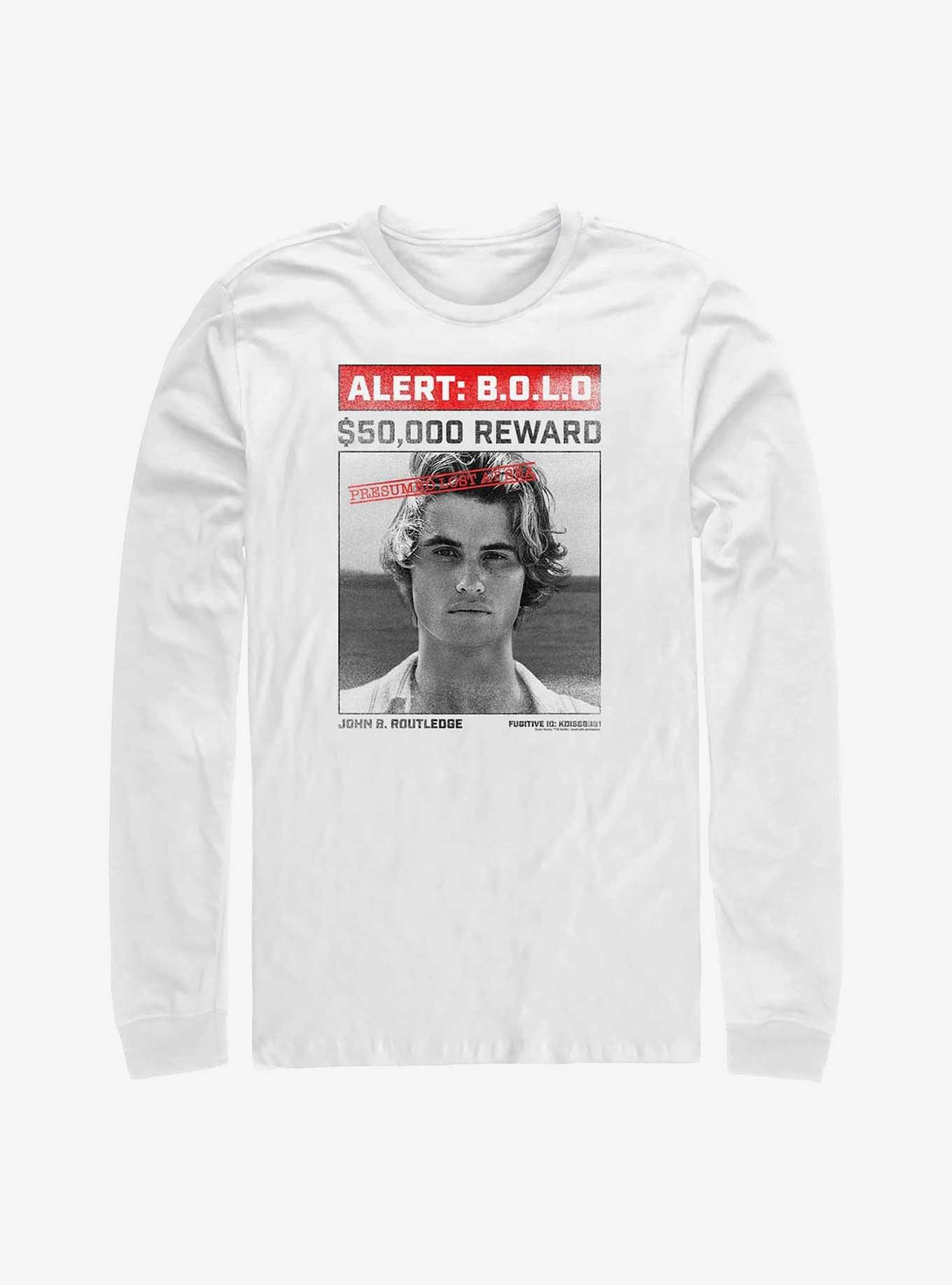 Outer Banks John B Wanted Poster Long-Sleeve T-Shirt, WHITE, hi-res