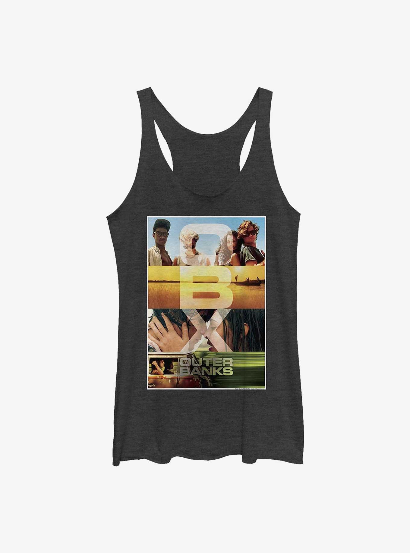 Outer Banks OBX Poster Womens Tank Top, BLK HTR, hi-res