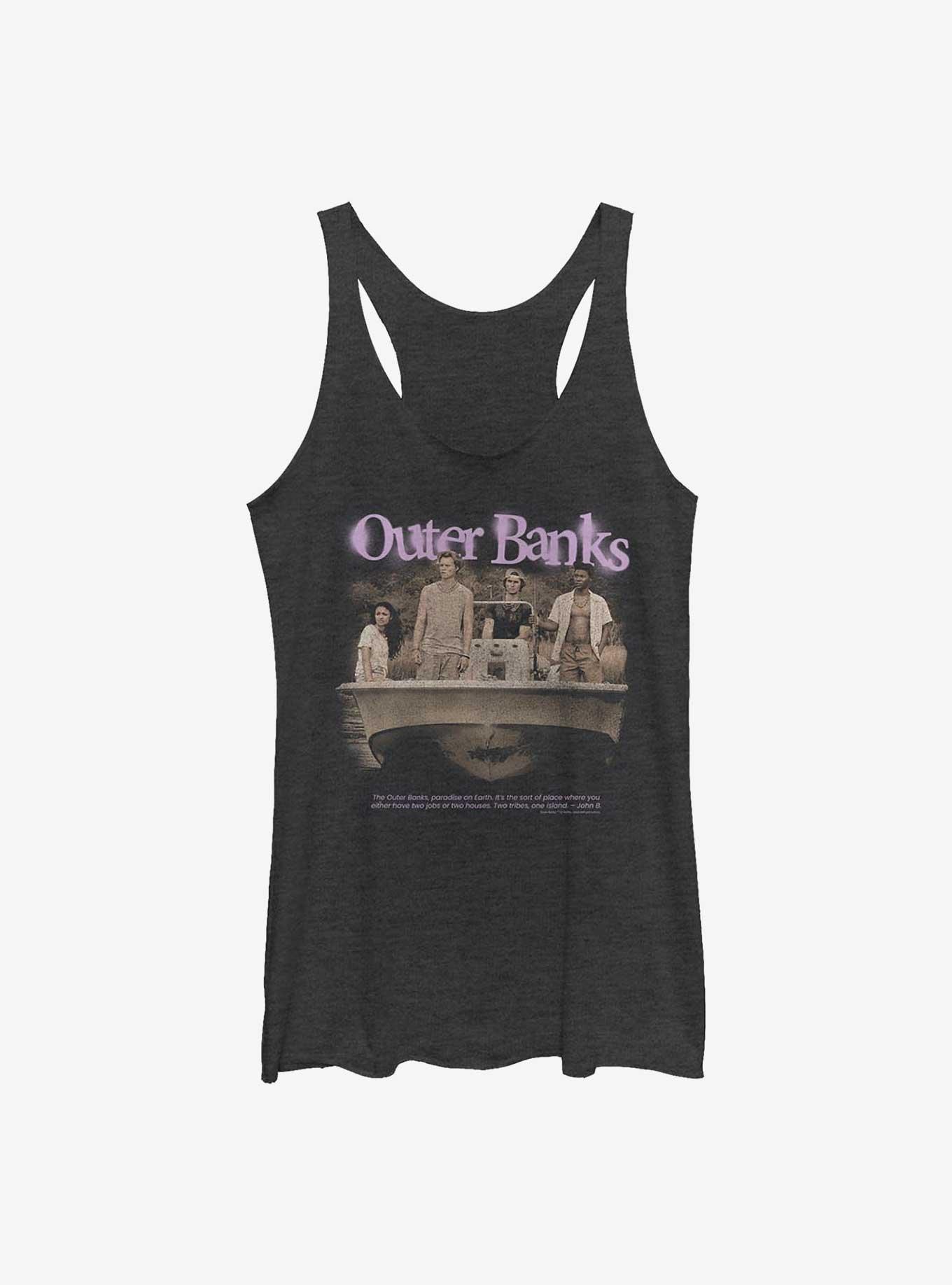 Outer Banks OBX Spraypaint Womens Tank Top, BLK HTR, hi-res