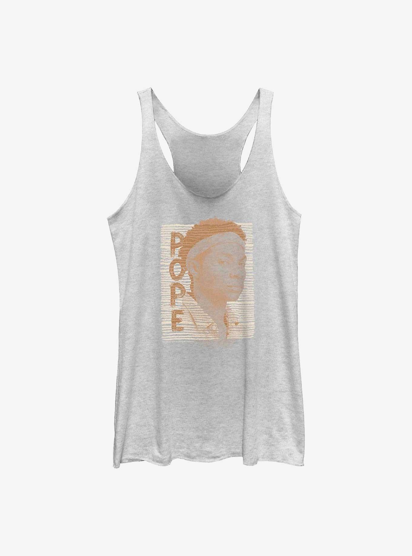 Outer Banks Pope Portrait Womens Tank Top, WHITE HTR, hi-res