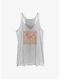 Outer Banks Pogue Life Square Badge Womens Tank Top, WHITE HTR, hi-res