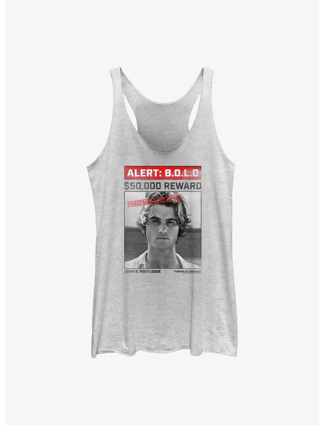 Outer Banks John B Wanted Poster Womens Tank Top, WHITE HTR, hi-res