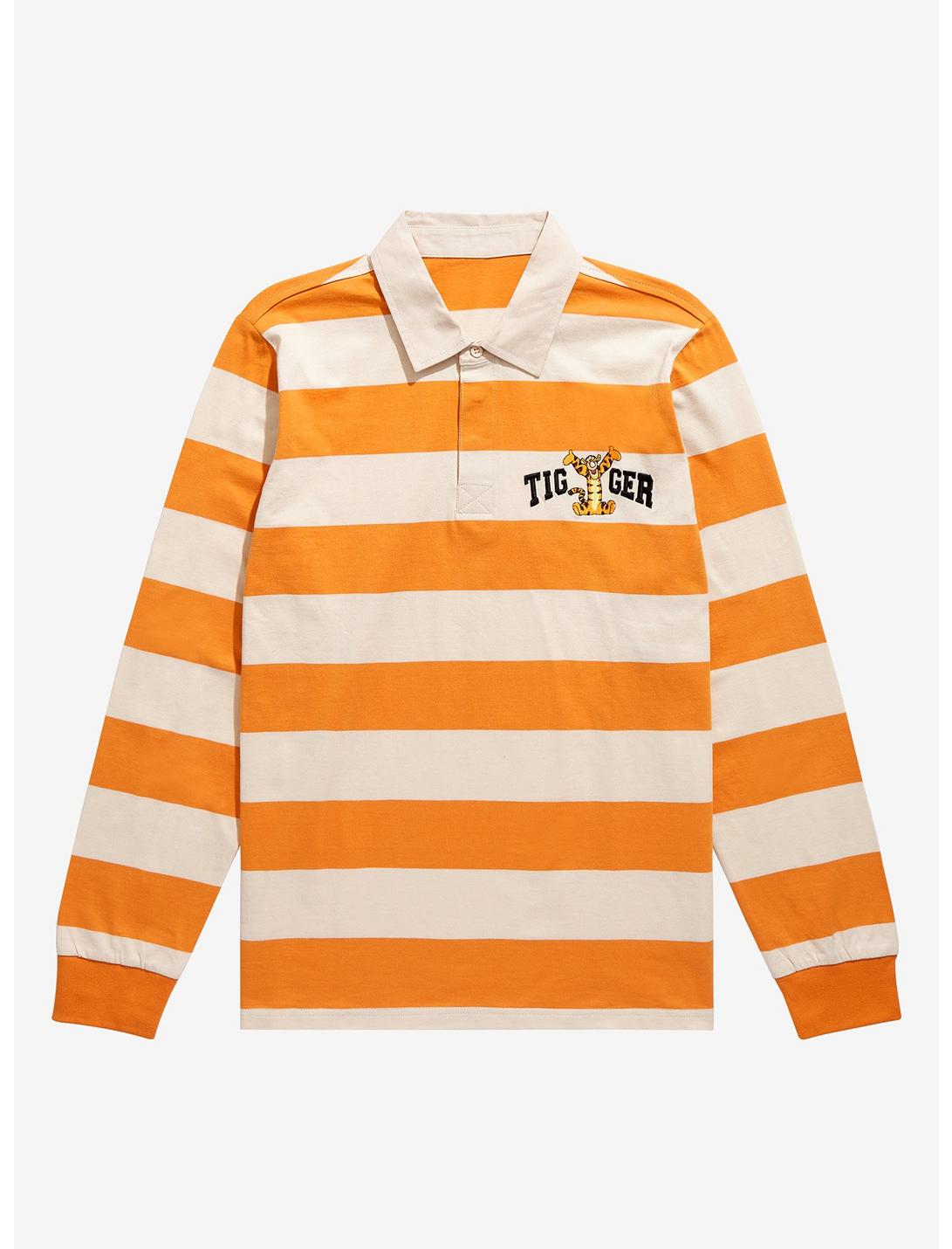 Disney Winnie the Pooh Tigger Striped Collared Long Sleeve T-Shirt - BoxLunch Exclusive, ORANGE, hi-res
