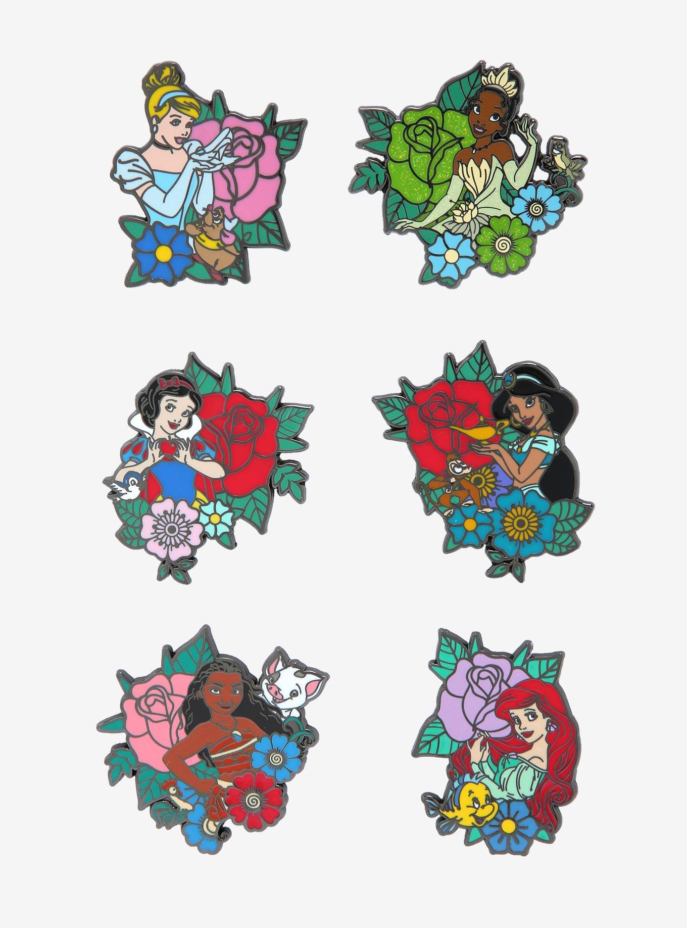 Loungefly Disney Princess Floral Portraits Blind Box Enamel Pin, , hi-res