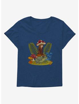 Cottagecore Frog Riding Girls T-Shirt Plus Size, , hi-res