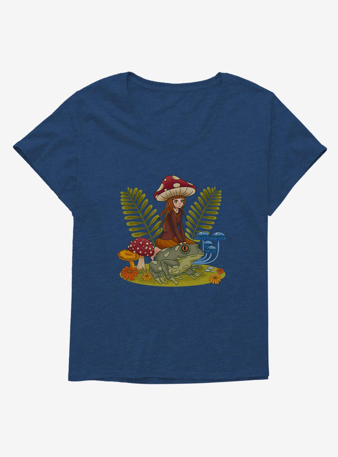 Cottagecore Frog Riding Girls T-Shirt Plus Size, , hi-res