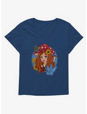 Cottagecore Mushroom Girl Girls T-Shirt Plus Size, , hi-res