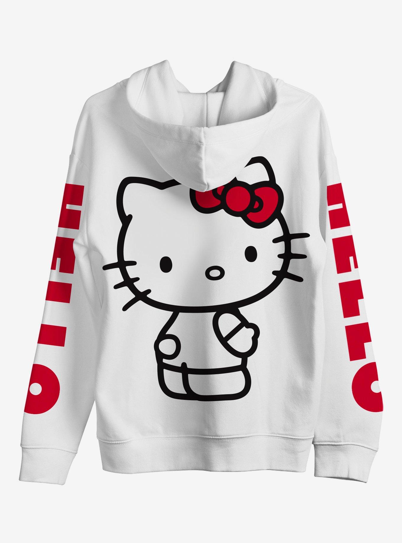 HELLO KITTY on Diamond- Girls lg - Long sleeve T-Shirt hoodie black and  pink.