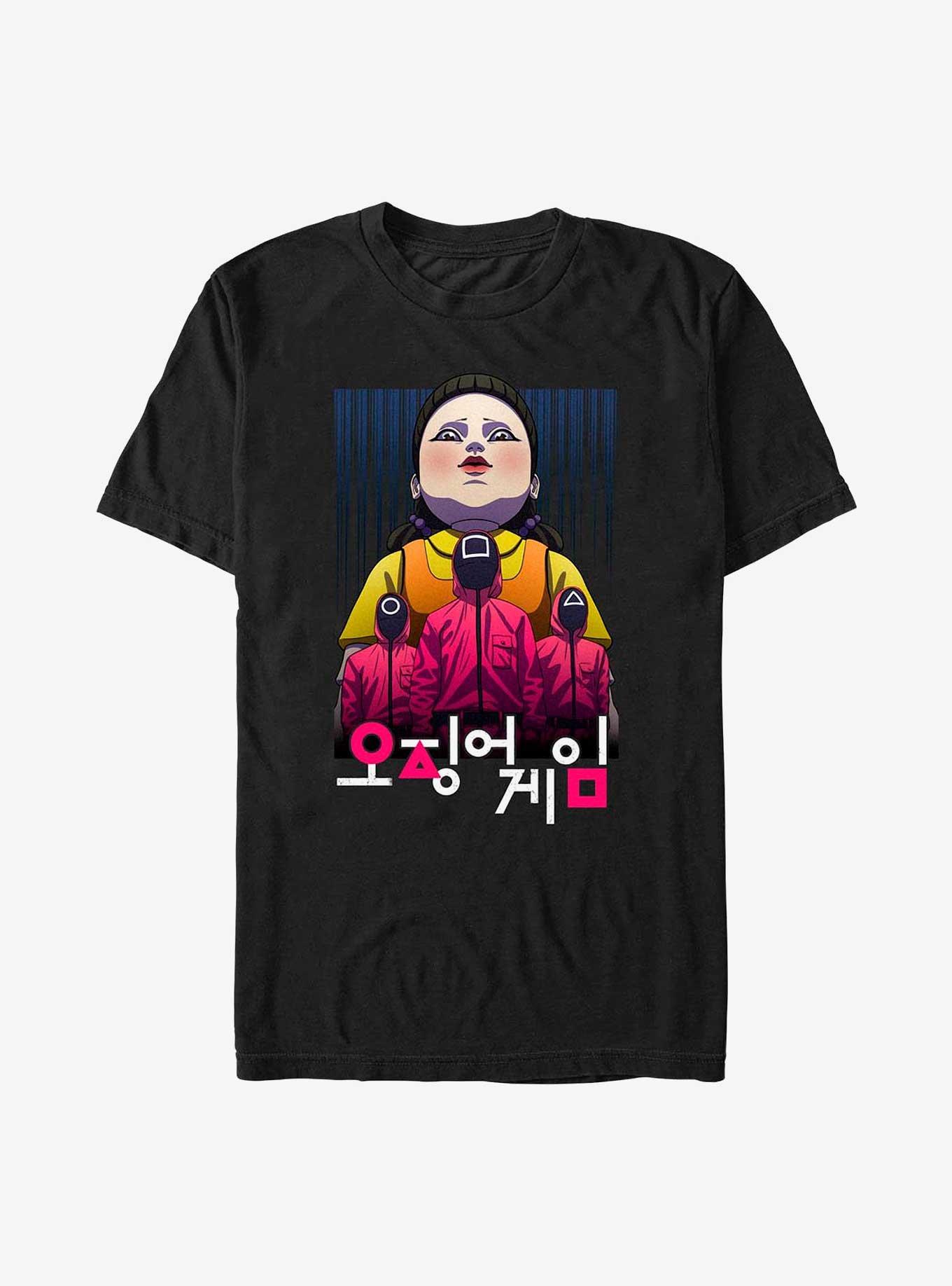 Squid Game Anime Guards T-Shirt - BLACK | BoxLunch