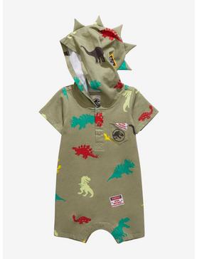 Plus Size Jurassic Park Dinosaur Infant Hooded One-Piece - BoxLunch Exclusive, , hi-res