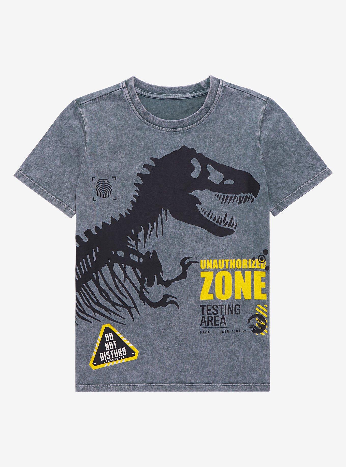 Jurassic Park Do Not Disturb Youth T-Shirt - BoxLunch Exclusive, GREY, hi-res