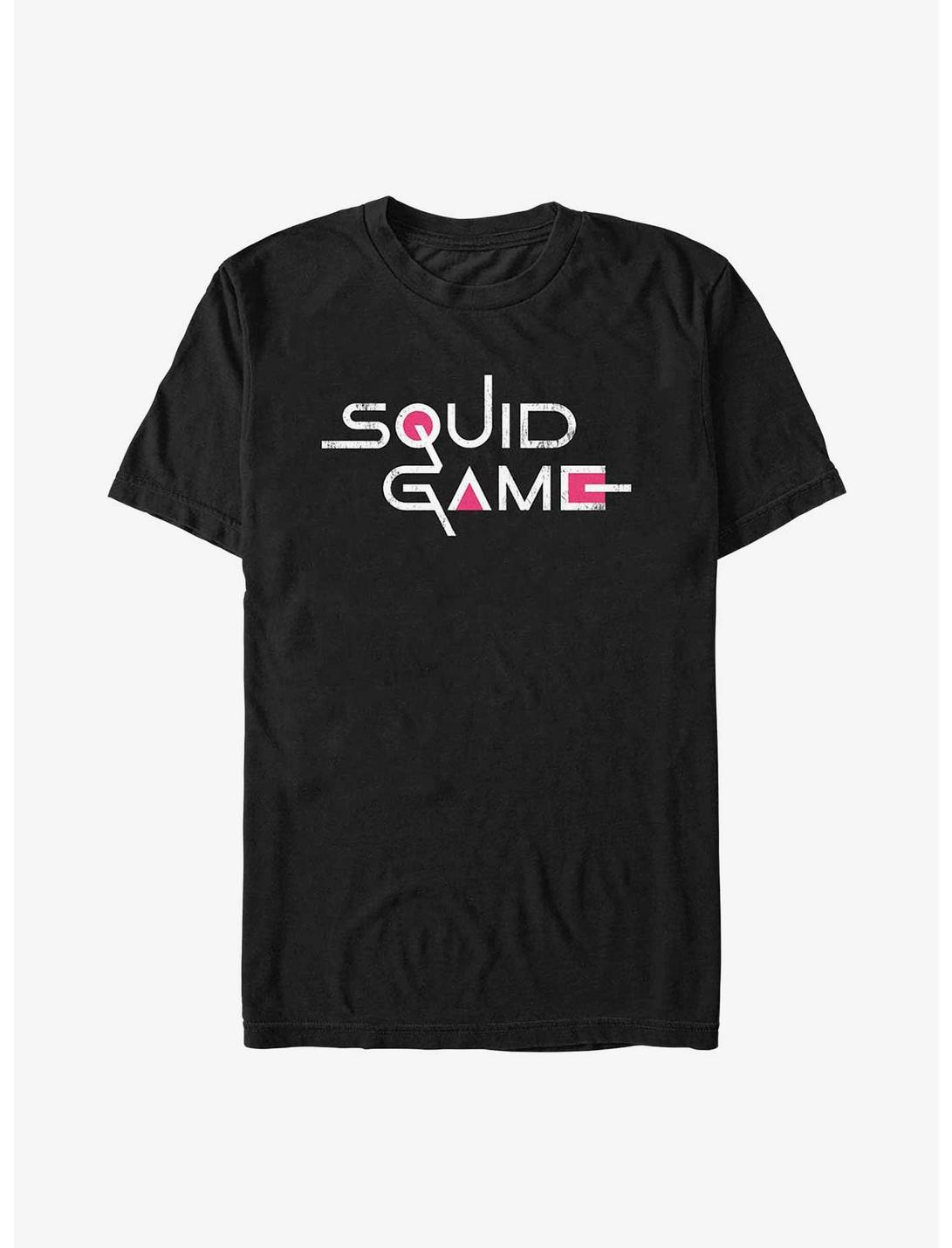Squid Game English Title Logo T-Shirt, BLACK, hi-res