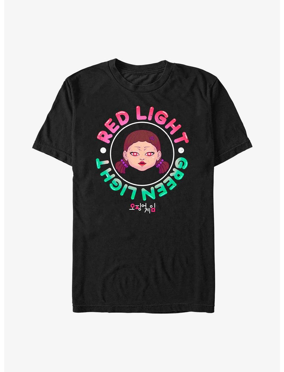 Squid Game Red Light, Green Light Stamp T-Shirt, BLACK, hi-res
