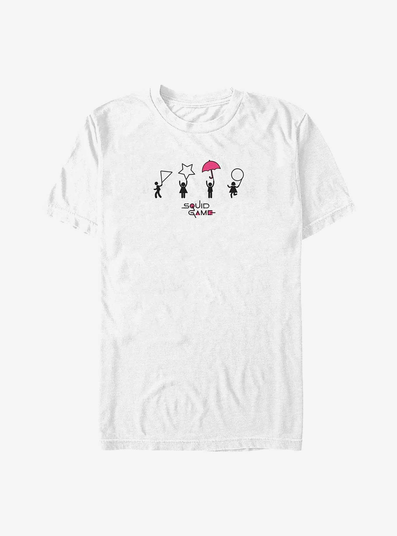 Squid Game Dalgona Candy Icon Shapes T-Shirt, WHITE, hi-res