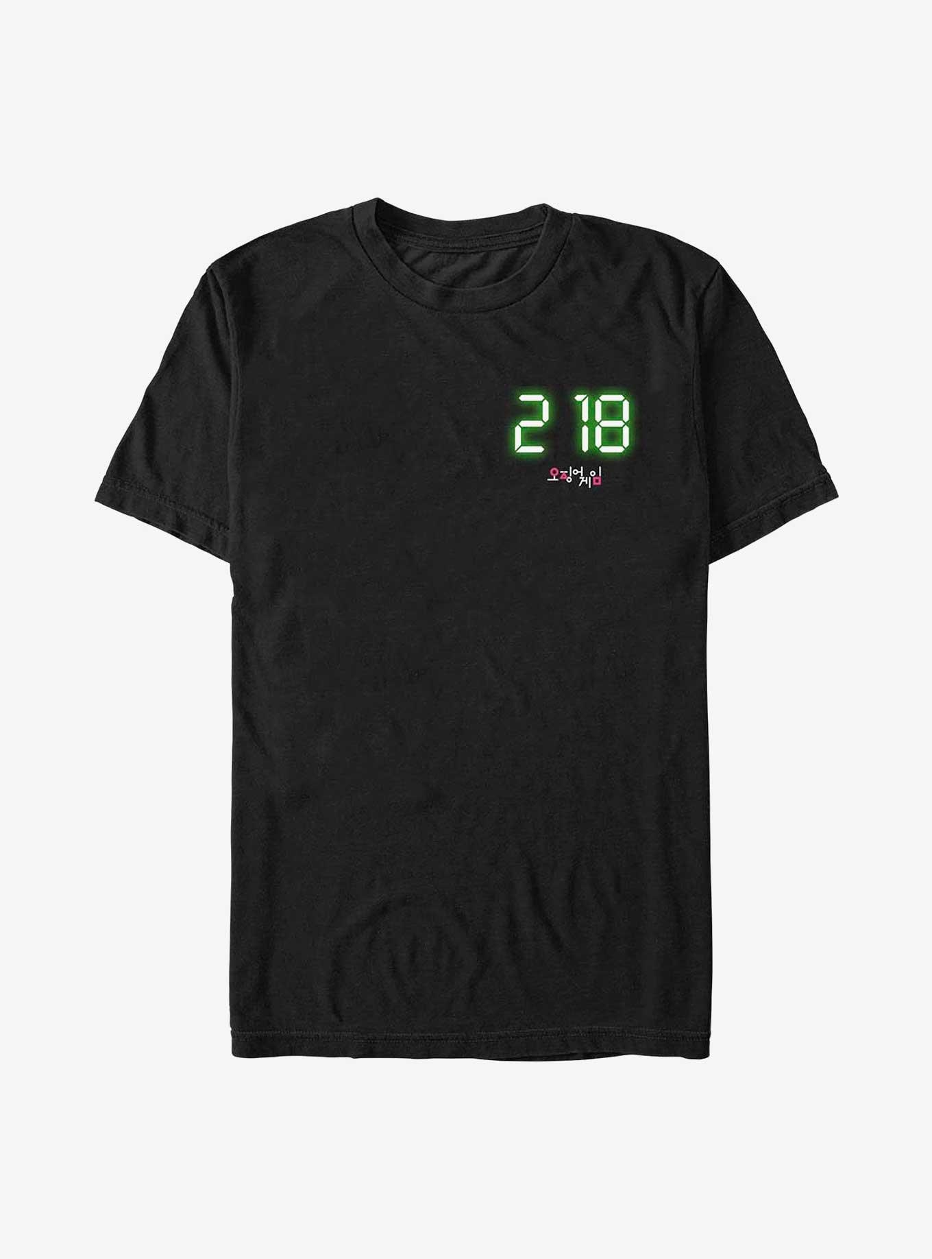 Squid Game Player 218 Digital T-Shirt, BLACK, hi-res