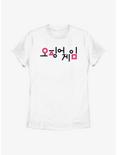 Squid Game Korean Title Logo Womens T-Shirt, WHITE, hi-res