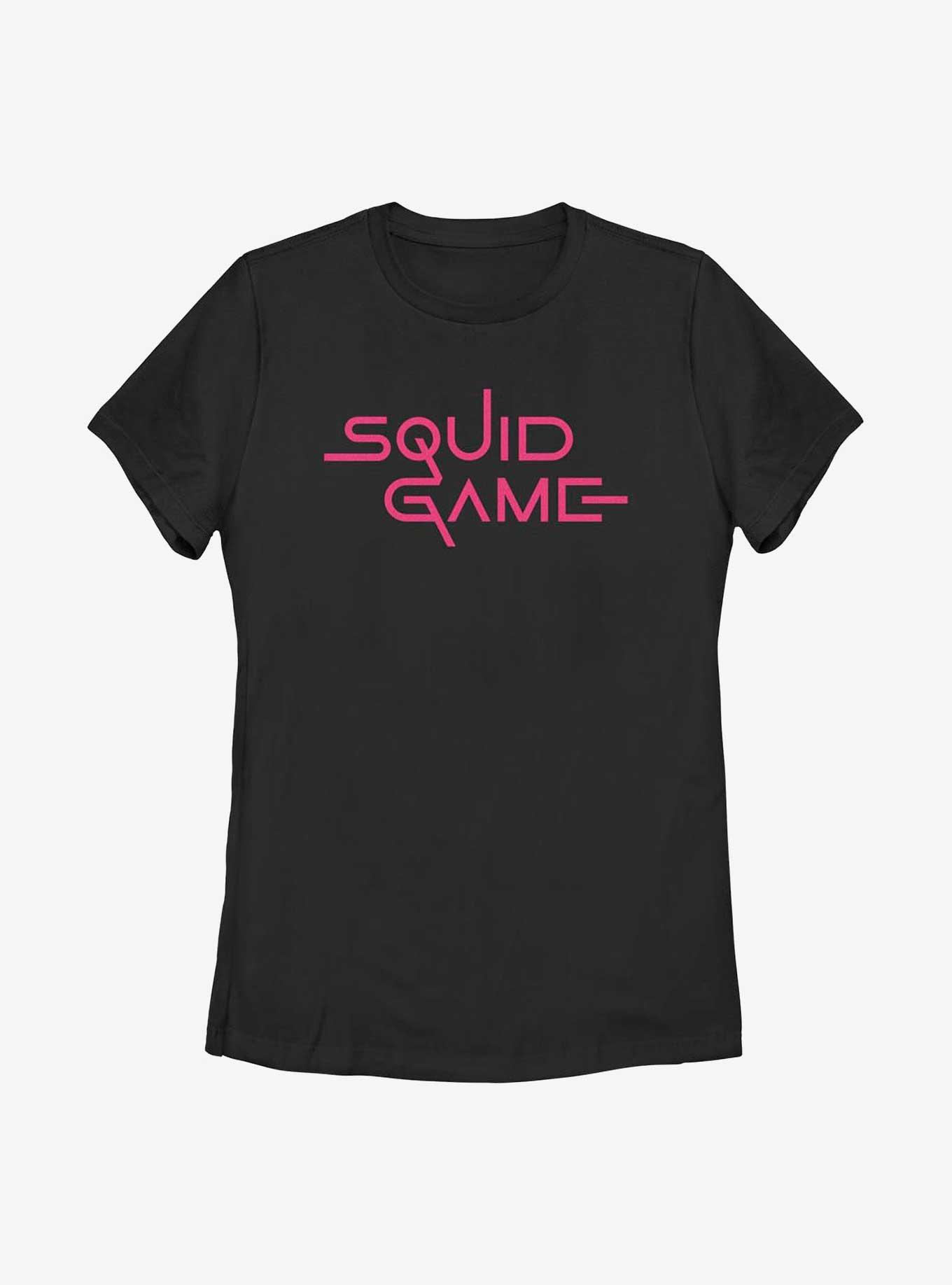 Squid Game Neon Logo Womens T-Shirt, BLACK, hi-res