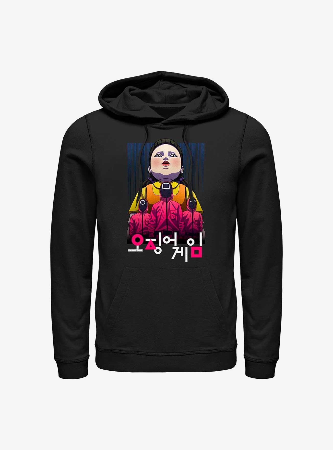 Squid Game Anime Group Hoodie, BLACK, hi-res