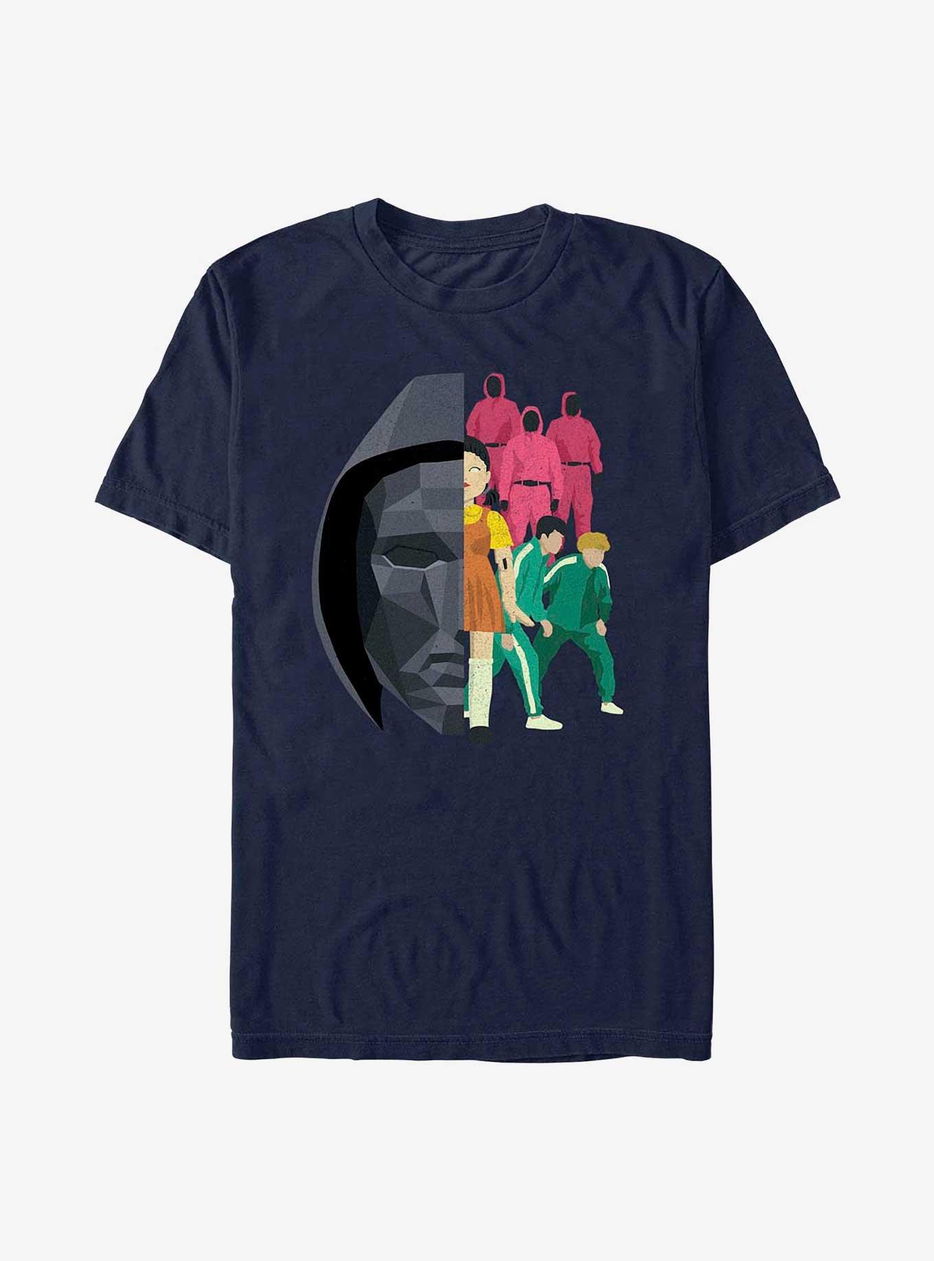 Squid Game Front Man And Suits T-Shirt, NAVY, hi-res