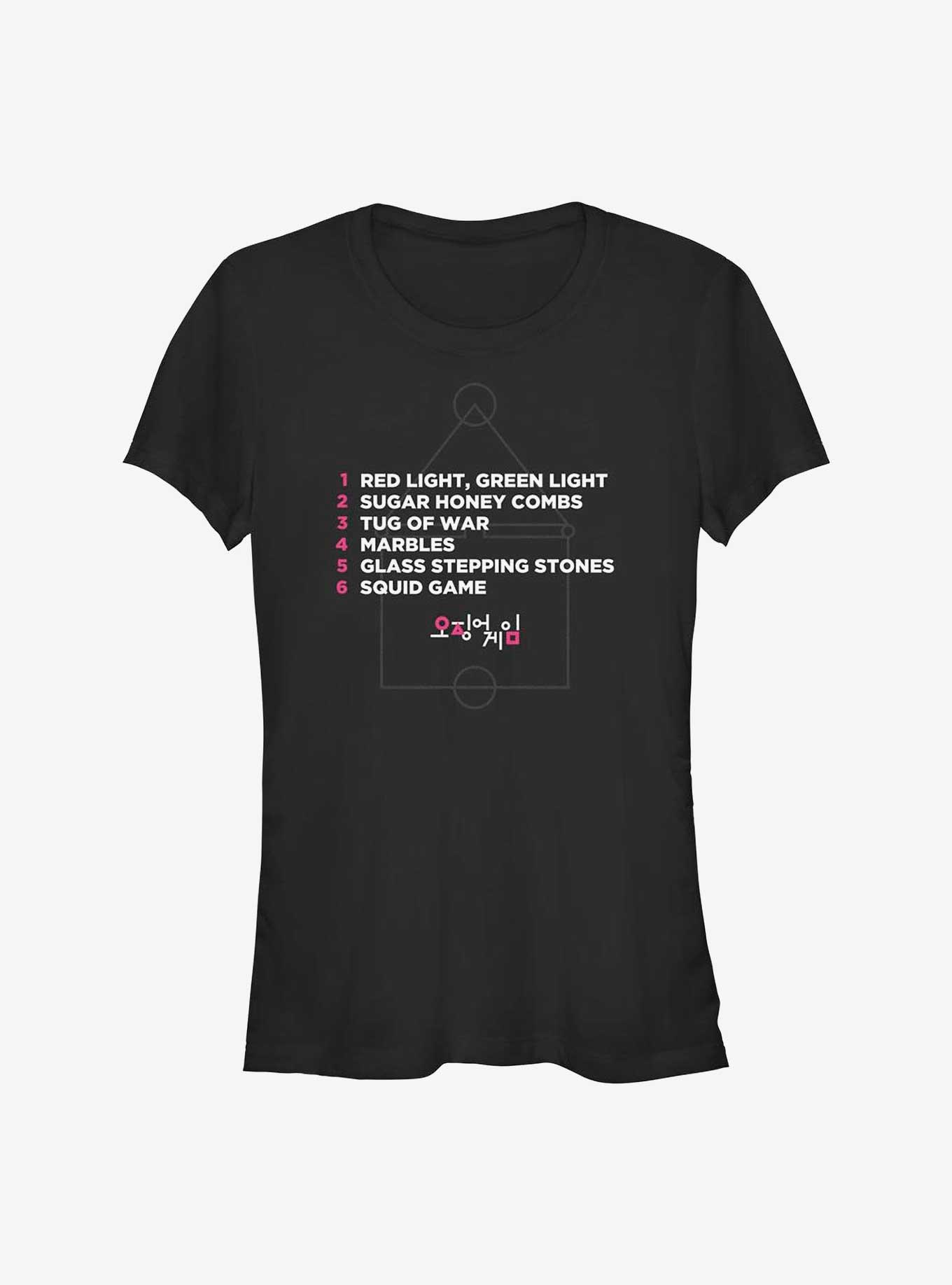 Squid Game Games List Girls T-Shirt, BLACK, hi-res