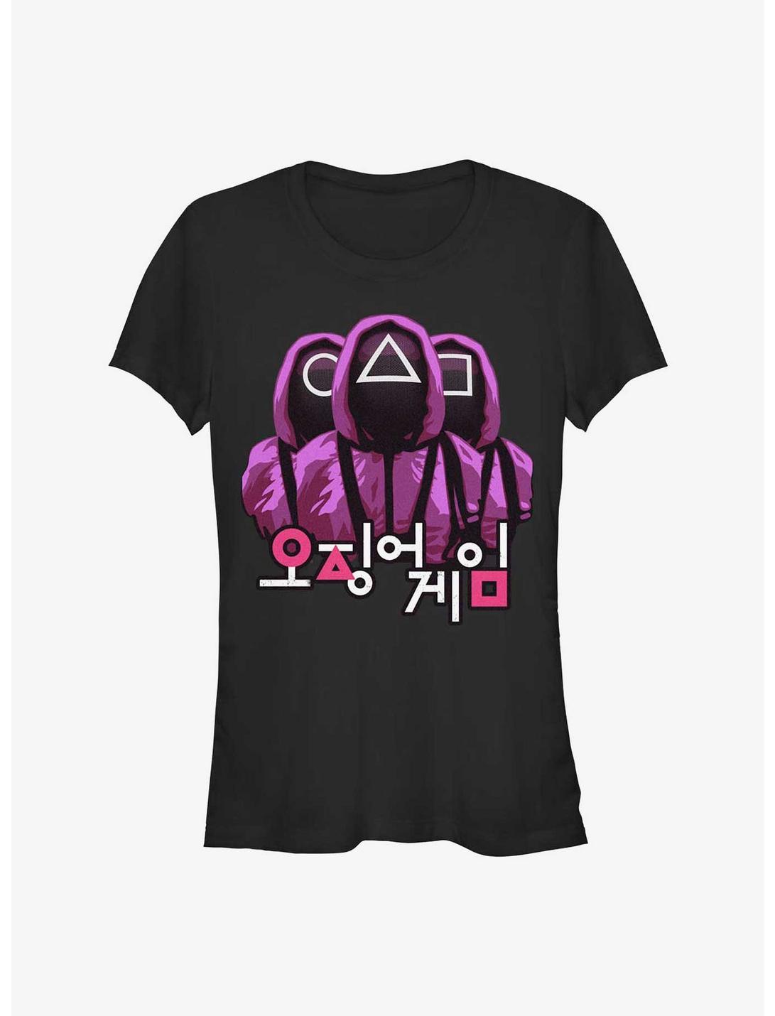 Squid Game Three Pink Guys Girls T-Shirt, BLACK, hi-res