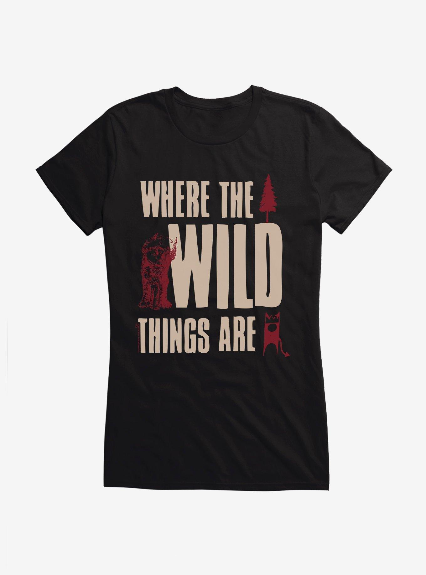 Where The Wild Things Are Bold Text Girls T-Shirt, , hi-res