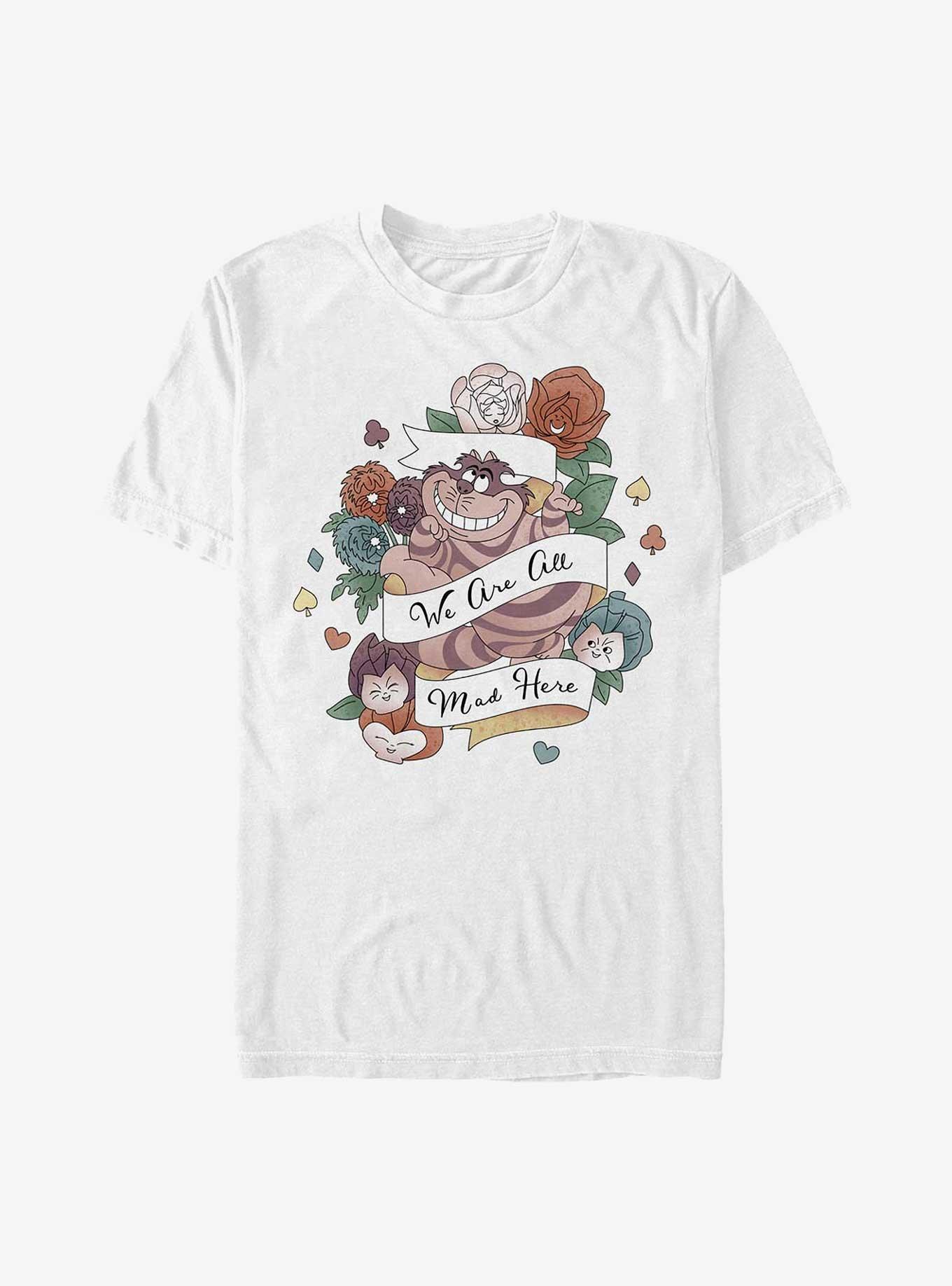 Disney Alice In Wonderland Cheshire Cat Mad Banner T-Shirt, , hi-res